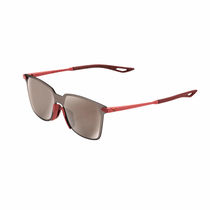 100% Legere Square Glasses - Soft Tact Crimson / HiPER Silver Mirror Lens