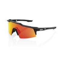 100% Speedcraft SL Glasses - Soft Tact Black/HiPER Red Multilayer Mirror Lens