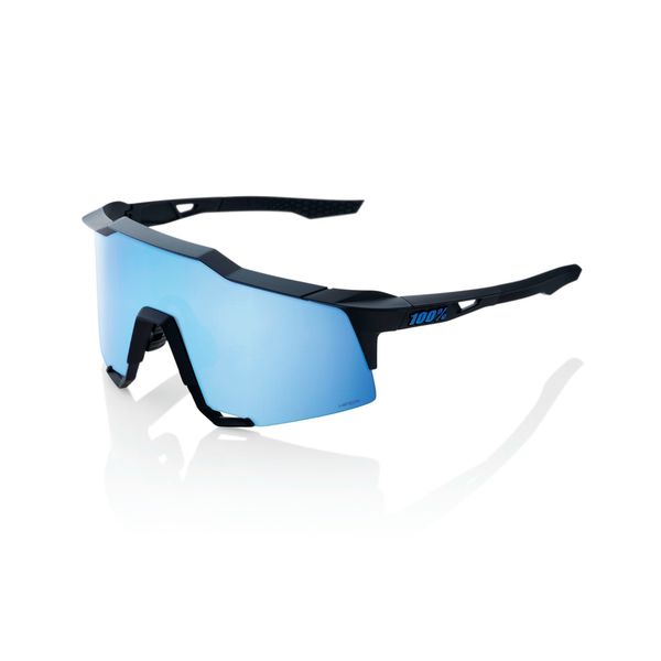 100% Speedcraft Glasses - Matte Black / HiPER Blue Multilayer Mirror Lens click to zoom image