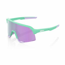 100% S3 Glasses - Soft Tact Mint / HiPER Lavender Mirror Lens