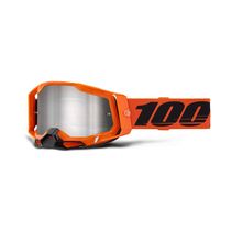 100% Racecraft 2 Goggle Neon Orange / Mirror Silver Flash Lens