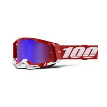 100% Racecraft 2 Goggle Red / Mirror Red/Blue Lens