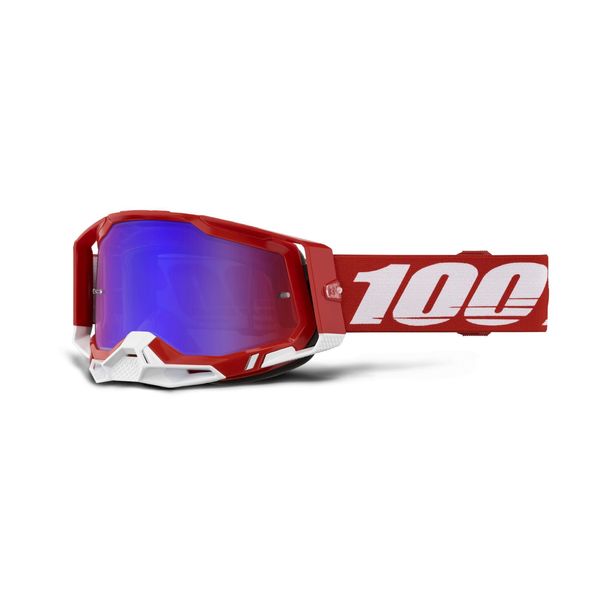 100% Racecraft 2 Goggle Red / Mirror Red/Blue Lens click to zoom image