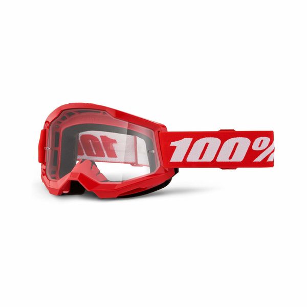 100% Strata 2 Goggle Red / Clear Lens click to zoom image