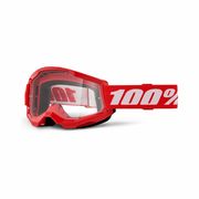 100% Strata 2 Goggle Red / Clear Lens 