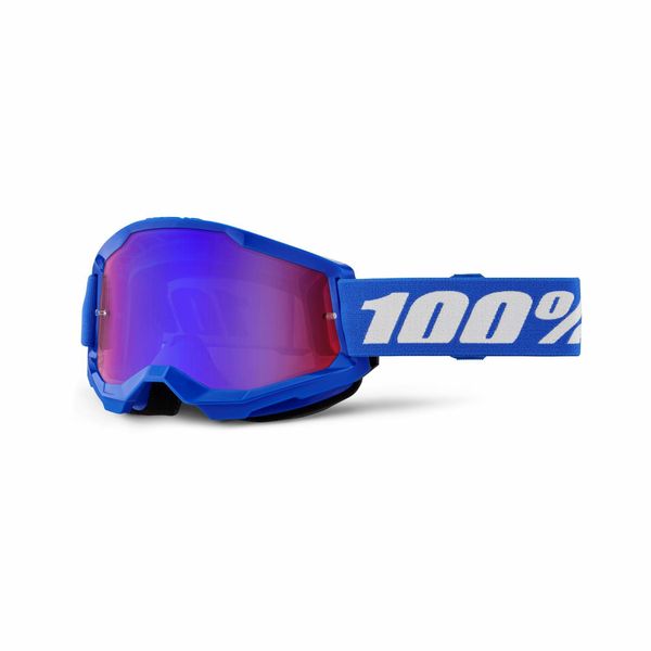 100% Strata 2 Goggle Blue / Mirror Red/Blue Lens click to zoom image