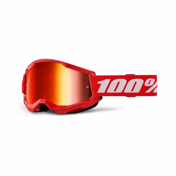 100% Strata 2 Goggle Red / Mirror Red Lens click to zoom image