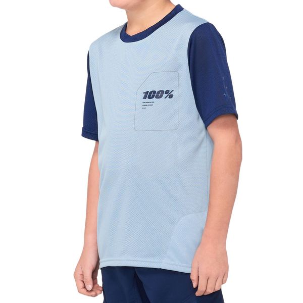100% Ridecamp Youth Jersey Light Slate / Navy click to zoom image