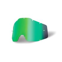 100% Accuri / Racecraft / Strata Anti-Fog Replacement Lens - Green Mirror