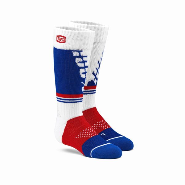 100% TORQUE Youth Moto Socks White click to zoom image