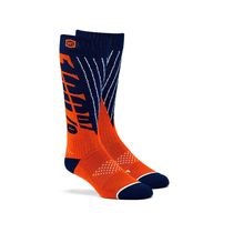100% TORQUE Comfort Moto Socks Navy / Orange