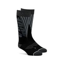 100% TORQUE Comfort Moto Socks Black / Steel Grey