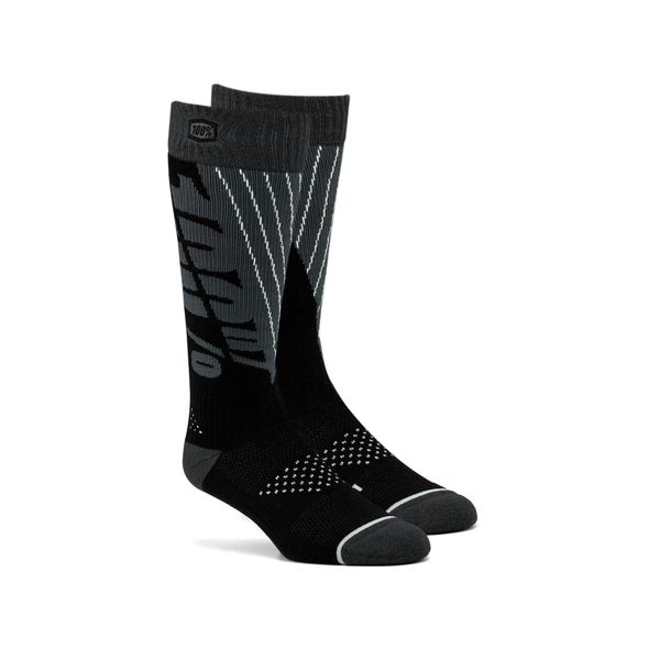 100% TORQUE Comfort Moto Socks Black / Steel Grey click to zoom image