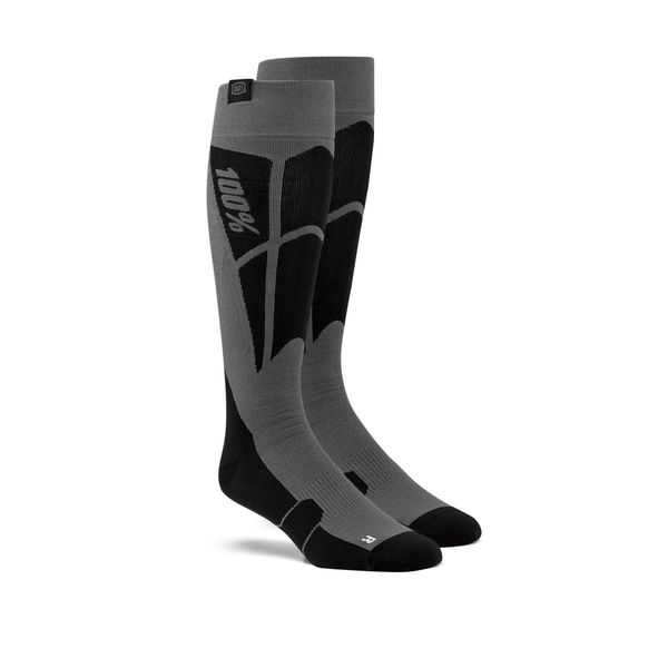 100% HI SIDE Performance Moto Socks Black / Steel Grey click to zoom image