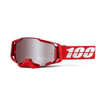 100% Armega Goggle Red / HiPER Silver Mirror Lens