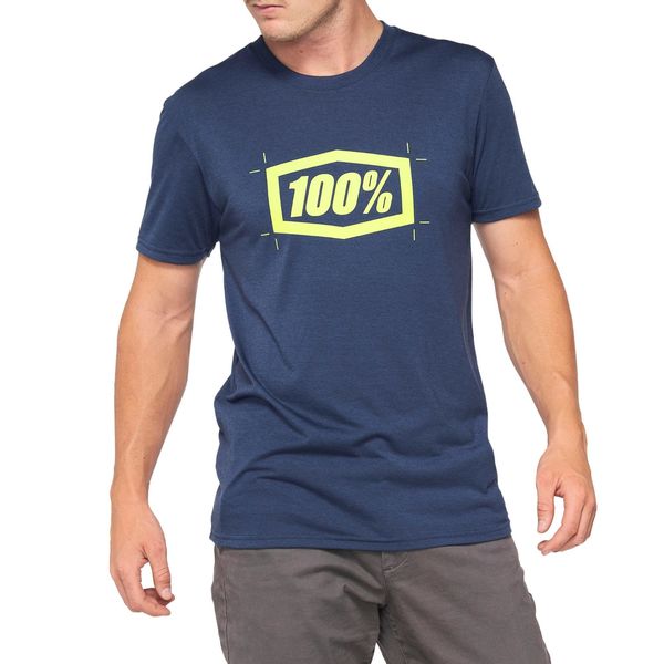 100% Cropped Tech T-Shirt Navy click to zoom image