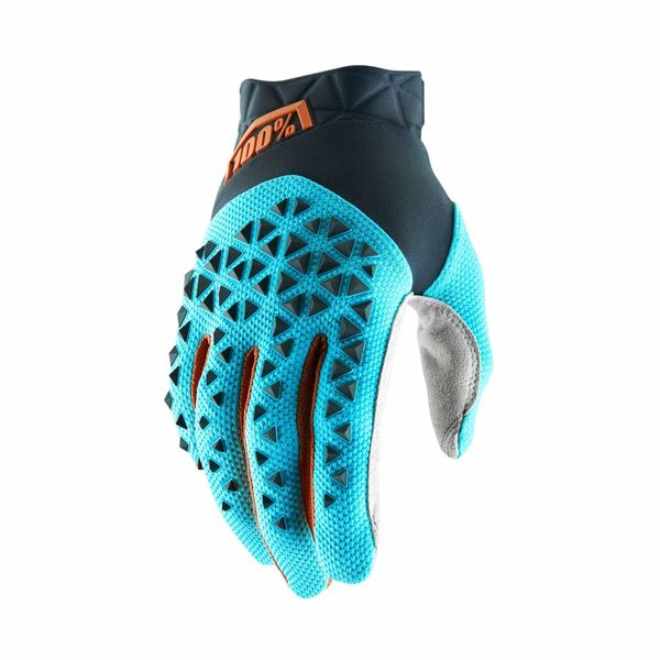 100% Airmatic Glove Steel Grey / Ice Blue / Bronze click to zoom image