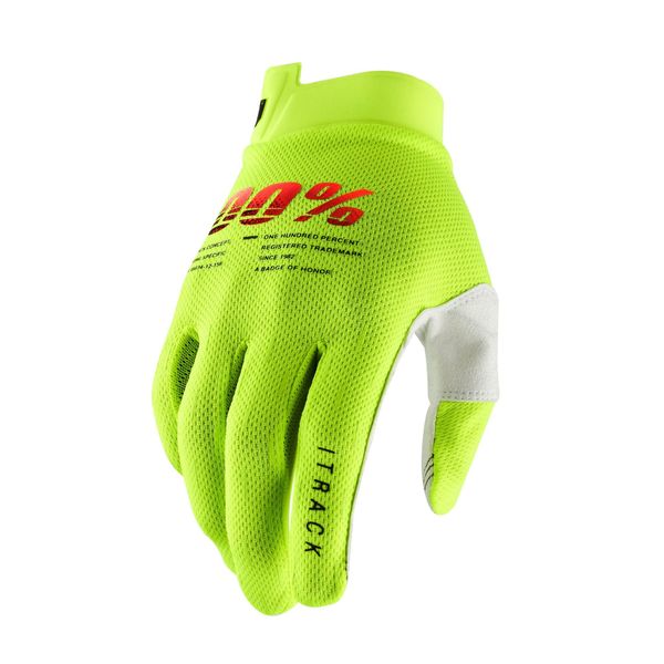 100% iTrack Gloves Fluo Yellow click to zoom image