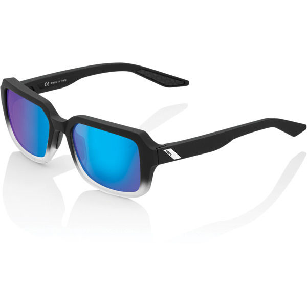 100% Ridely - Soft Tact Fade Black - Blue Mirror Lens click to zoom image
