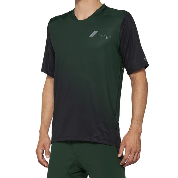 100% Celium Short Sleeve Jersey Green / Black click to zoom image