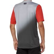 100% Celium Short Sleeve Jersey Grey / Racer Red click to zoom image