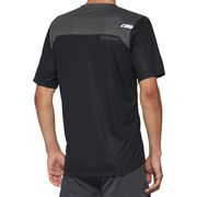 100% Airmatic Short Sleeve Jersey Black/Charcoal click to zoom image