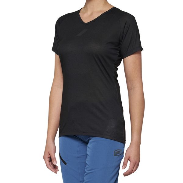 100% Airmatic Short Sleeve Women's Jersey Black click to zoom image