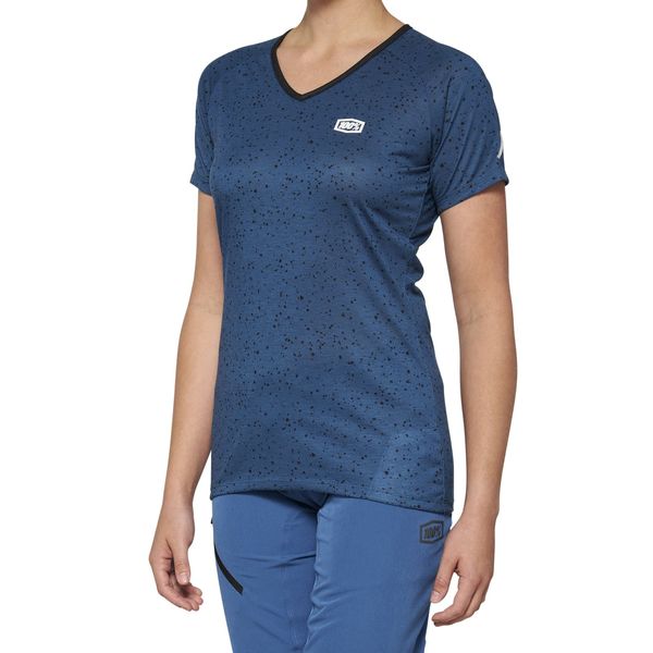 100% Airmatic Short Sleeve Women's Jersey Slate Blue click to zoom image