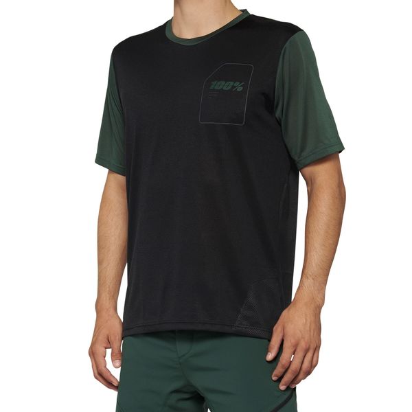 100% Ridecamp Jersey Black / Forest Green click to zoom image