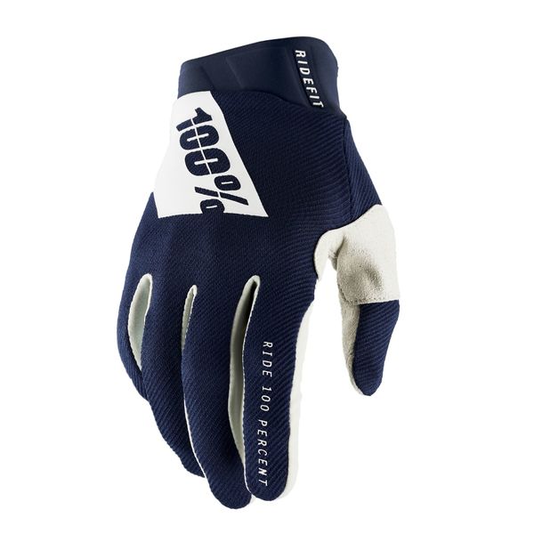 100% Ridefit Gloves Navy / White click to zoom image