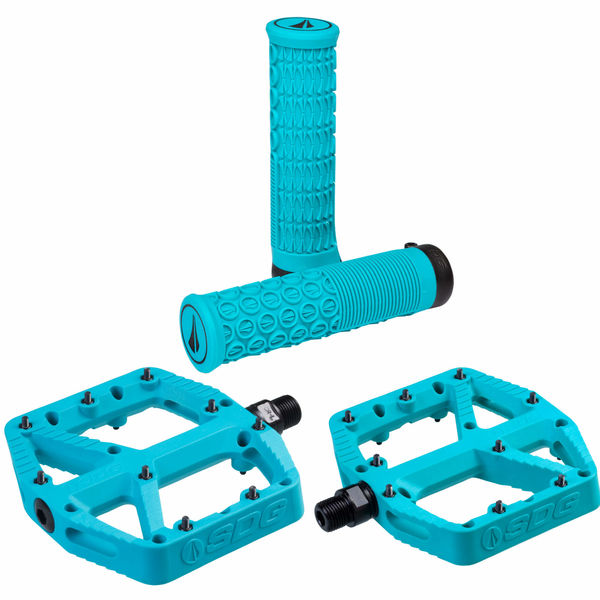 SDG Comp Pedals & Thrice Grip Turquoise click to zoom image