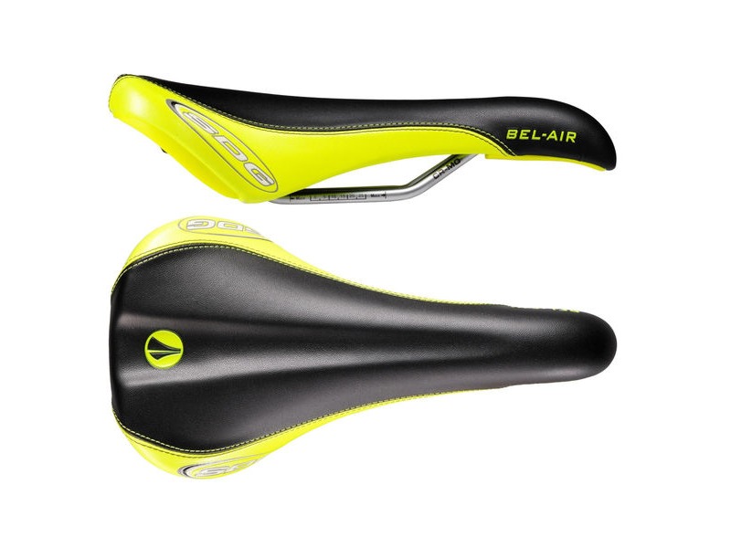 SDG Bel Air Cro-Mo Rail Saddle Black/Neon Yellow click to zoom image