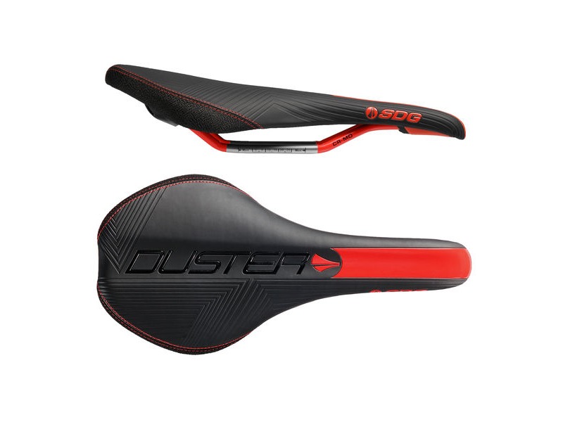 SDG Duster Mtn P Cro-Mo Rail Saddle Black/Red click to zoom image