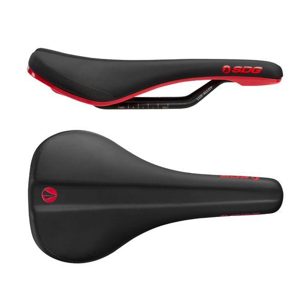 SDG Bel Air 3.0 Lux-Alloy Rail Saddle Black Microfibre Top / Red Base click to zoom image