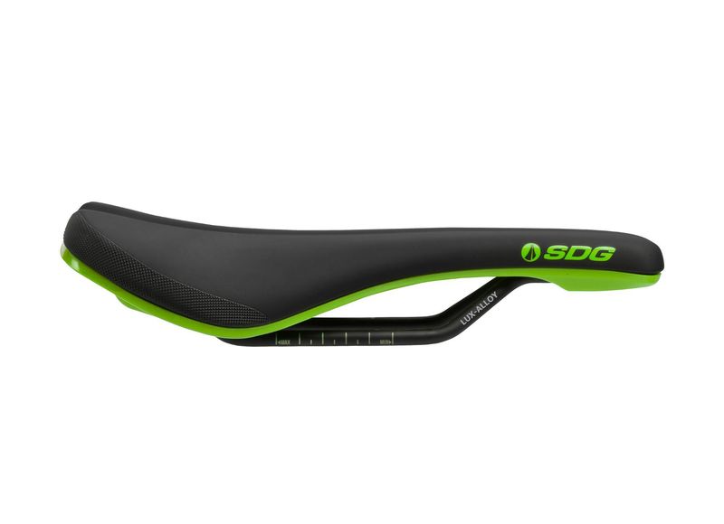 SDG Bel Air 3.0 Lux-Alloy Rail Saddle Black Microfibre Top / Green Base click to zoom image