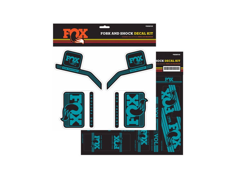 Fox Fork and Shock Decal Kit: AM Heritage Turquoise 2016 click to zoom image
