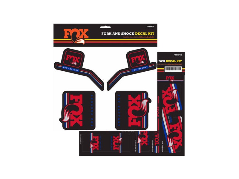 Fox Fork and Shock Decal Kit: AM Heritage Red / White / Blue 2016 click to zoom image