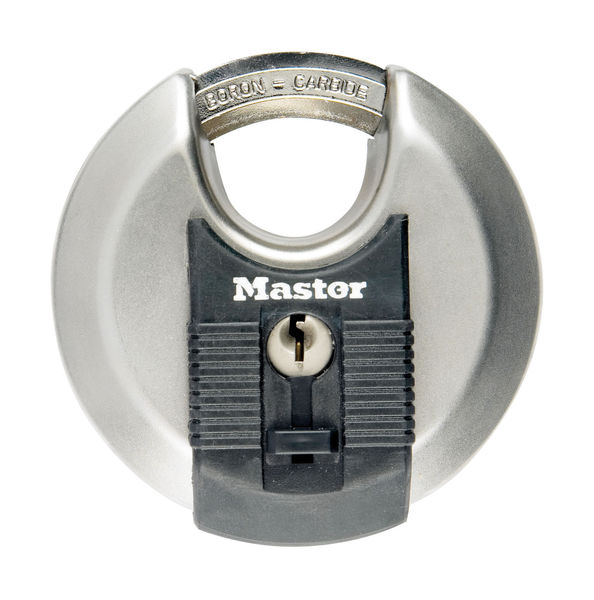 Masterlock Excell Discus Round Padlock 70mm [M40] Silver click to zoom image