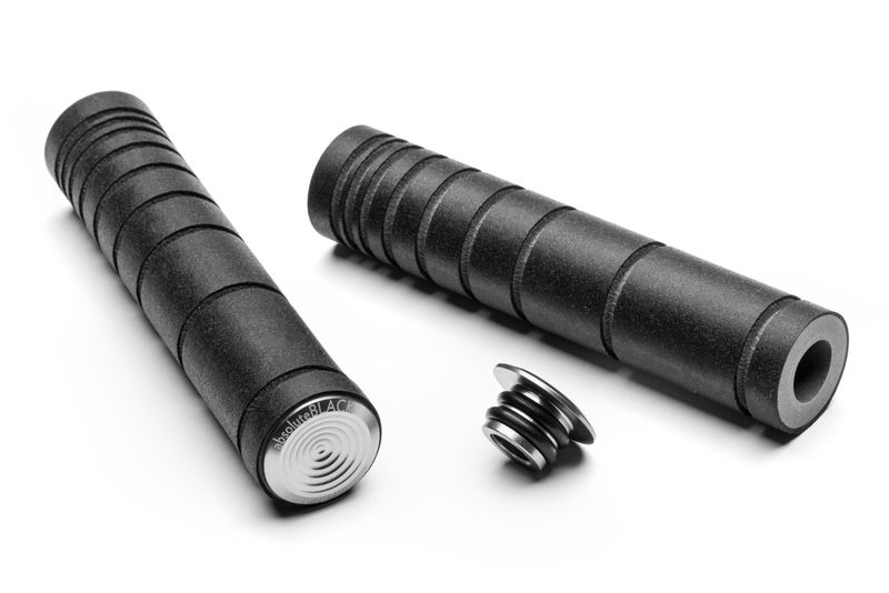 AbsoluteBLACK Dual density MTB Silicone grip with ALU bar plugs / set GREY click to zoom image