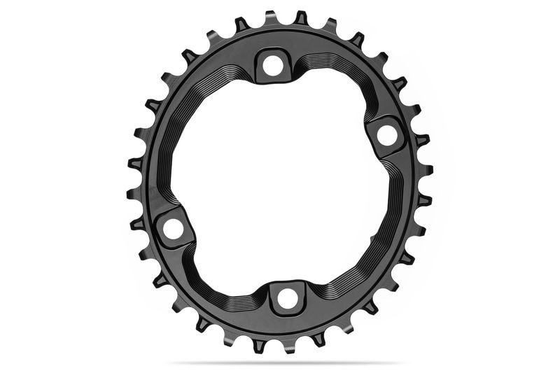 AbsoluteBLACK OVAL XT M8000/MT700 assymetrical N/W chainring for Shimano HG+ 12spd BLACK click to zoom image