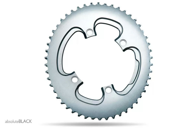 AbsoluteBLACK OVAL 110BCD 4 holes 2X chainring asymmetric GREY INNER click to zoom image