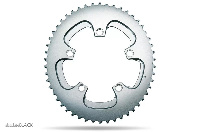 AbsoluteBLACK OVAL 110BCD 5 holes 2X chainring (Not for Sram with hidden bolt) GREY INNER click to zoom image