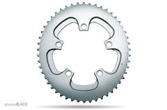 AbsoluteBLACK OVAL 110BCD 5 holes 2X chainring (Not for Sram with hidden bolt) GREY OUTER 