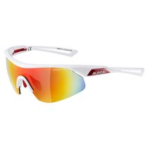 Alpina Nylos Shield Glasses White/Red Mirror Red Lens