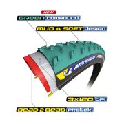 Michelin Power Cyclocross Mud Tyre Green 700 x 33c click to zoom image