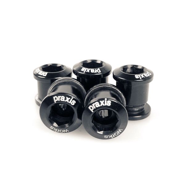 Praxis Works SPARE Chainring Bolts Alloy Black (5 pack) click to zoom image