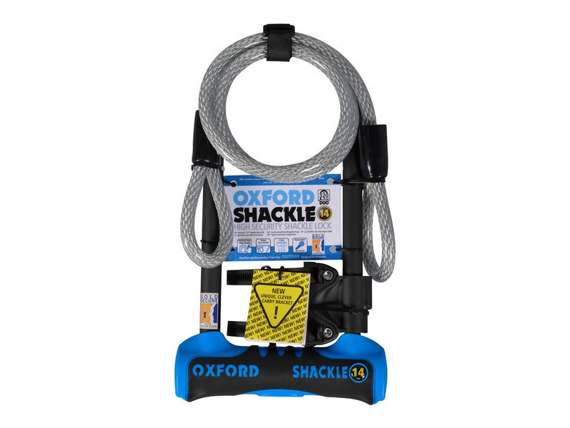 Oxford Shackle 14 DUO U-Lock 320mm with 1200 x 12mm Cable click to zoom image