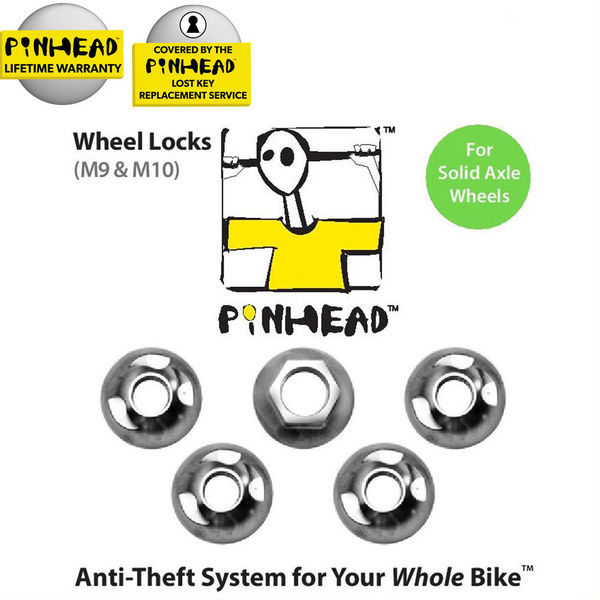 Pinhead Solid Axle Wheel Locks Pair click to zoom image