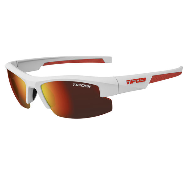 Tifosi Eyewear Shutout Single Lens Sunglasses Matte White/Red click to zoom image