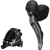 Shimano GRX ST-RX820 GRX 2-speed STI bled with BR-RX820 flat mount calliper, left rear